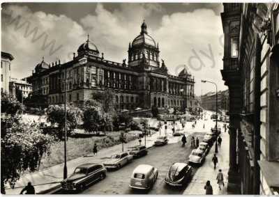  - Národní muzeum, Praha 1, tramvaj, automobil, ORBIS, , foto E. Einhorn