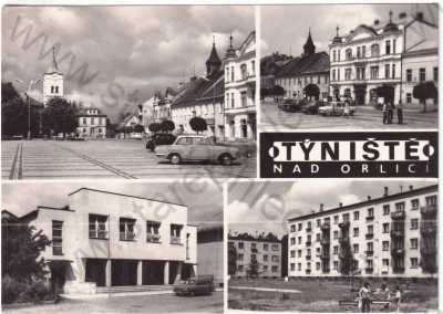  - Týniště nad Orlicí - auto, náměstí, hotel Orlice, kulturní dům, výstavba, velký formát