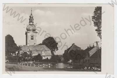  - Horní, Dolní Bobrová (Žďár nad Sázavou), kostel, rybník, kachna, Grafo Čuda Holice