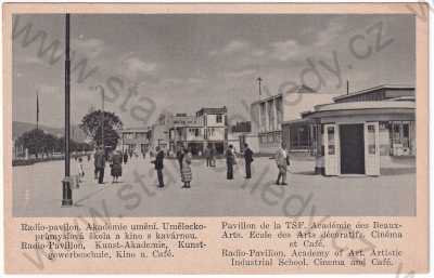  - Brno - jubilejní výstava čsl. kultury 1928 - Radio- pavilon, akademie umění, umělecko-průmyslová škola a kino s kavárnou