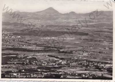  - Středohoří, Krušné hory, Teplice Teplitz-Schönau, panorama