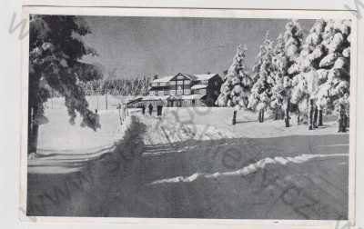  - Jánské lázně (Trutnov), Kolínská bouda, Chata Večerní červánky, Krkonoše, sníh, zimní, lyže, běžky