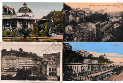  - 4x Karlovy Vary, Karlsbad, lázně, pavilon, restaurace, divadlo, celkový pohled