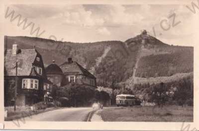  - Ještěd, Liberec, Reichenberg, celkový pohled, autobus