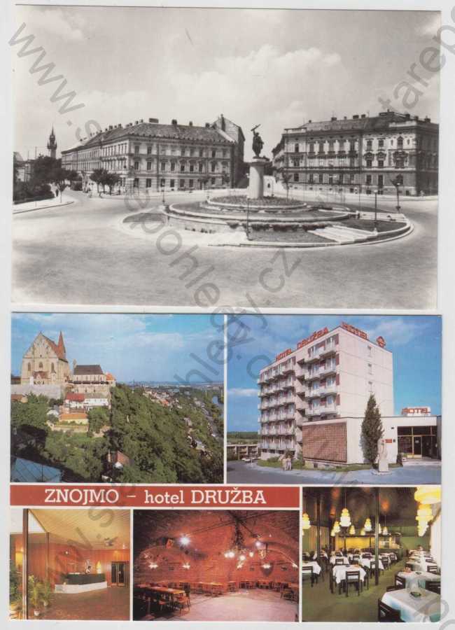  - 4x Znojmo, nové nádraží, automobil, Znojemské historické vinobraní, Náměstí Vítězství, Hotel Družba, velký formát